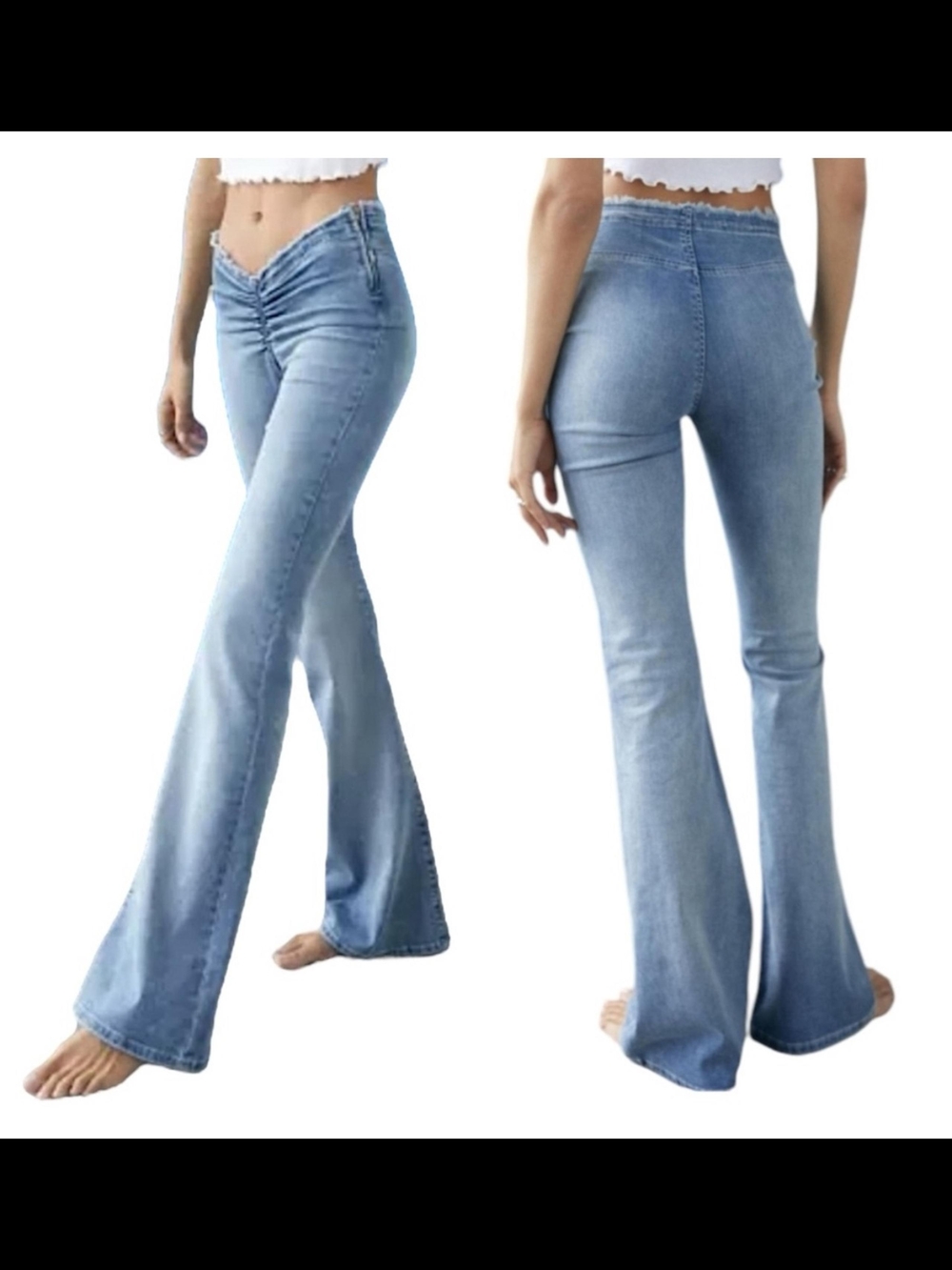 BDG Ruched V Front Flares NWT